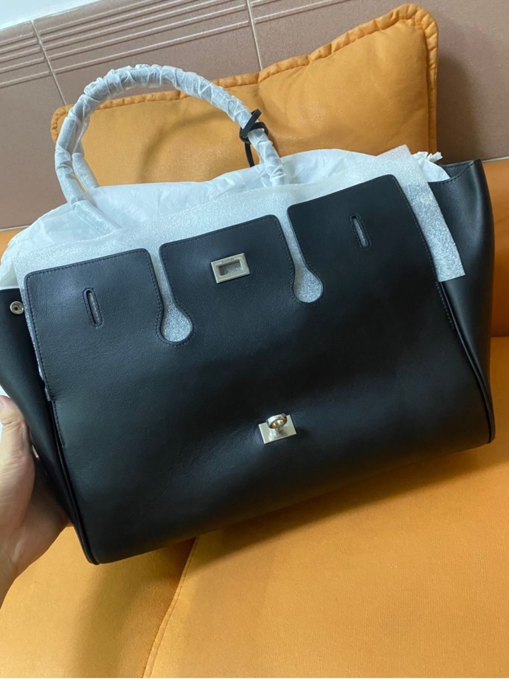 Black Women's Structured Tote Bag